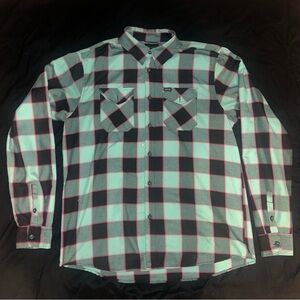DIXXON Teal and Black Plaid Button-Down Shirt (Shreddy)